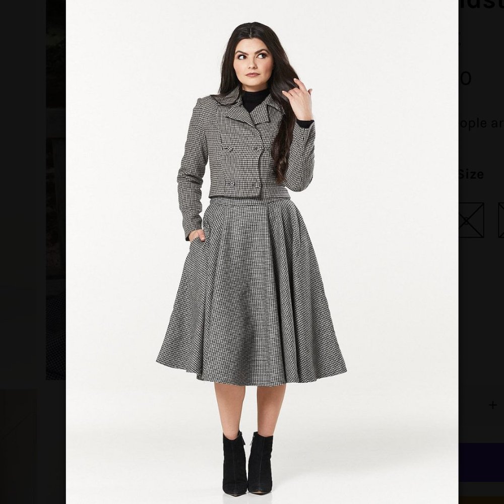 Houndstooth Sophie Skirt by Timeless London - Large